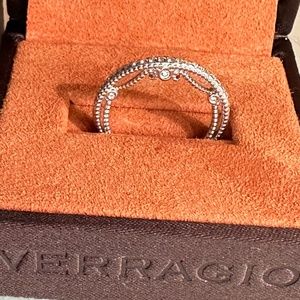 Designer VERRAGIO Diamond 18K Gold WG Wedding Ring Band #2 Size 5 INSIGNIA $4K